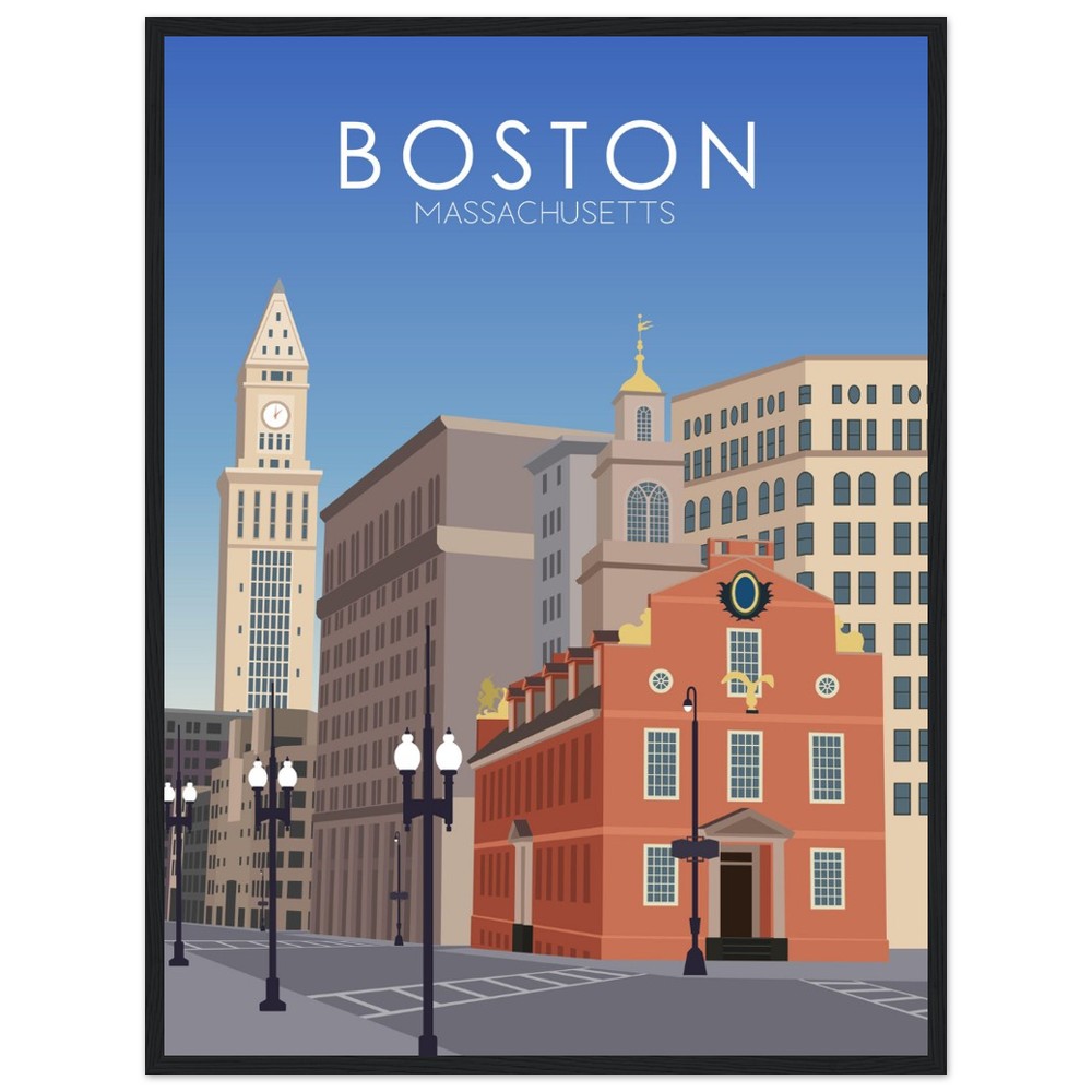 Boston Poster | Boston Wall Art | Boston Daytime Print