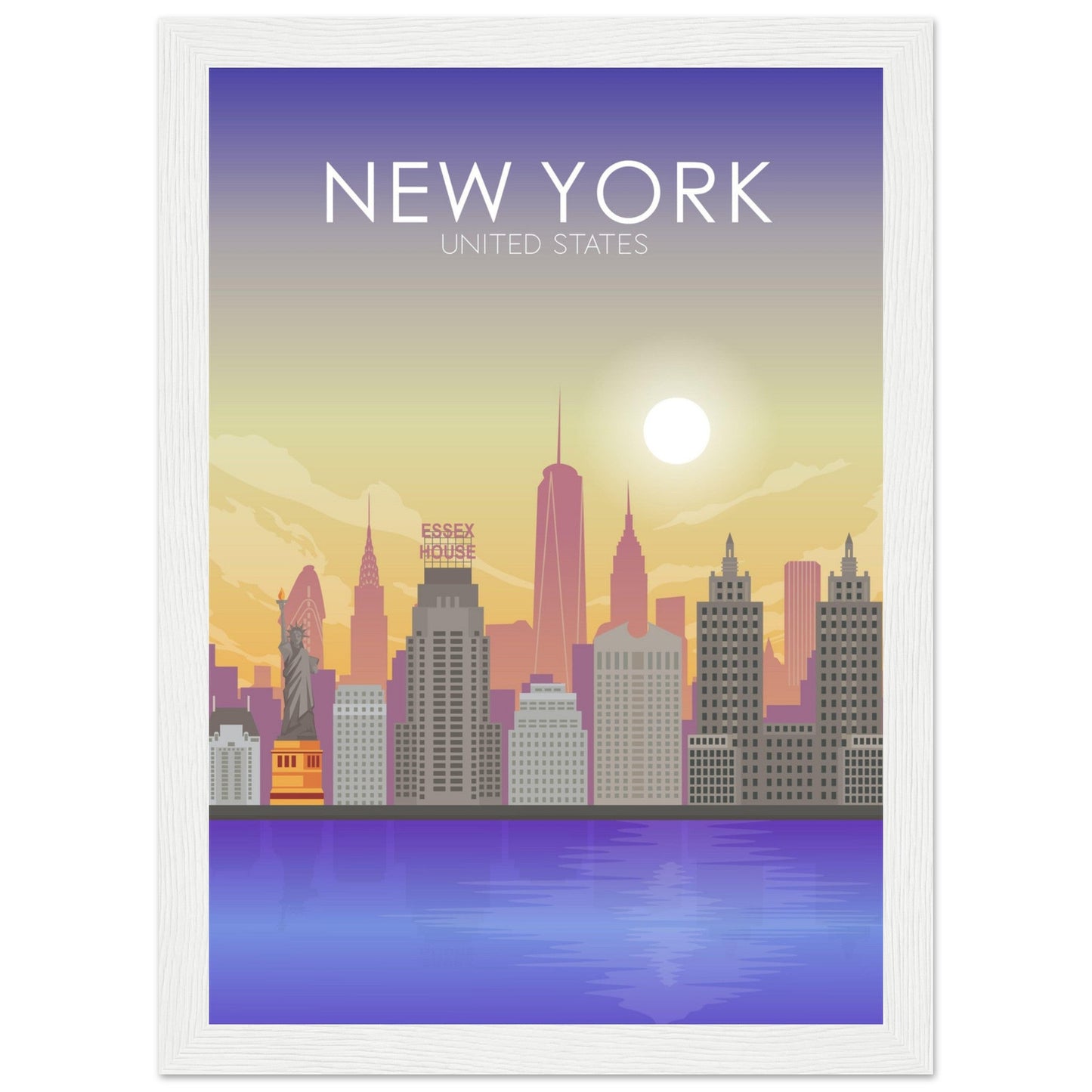New York Poster | New York Wall Art | New York Sunset Print