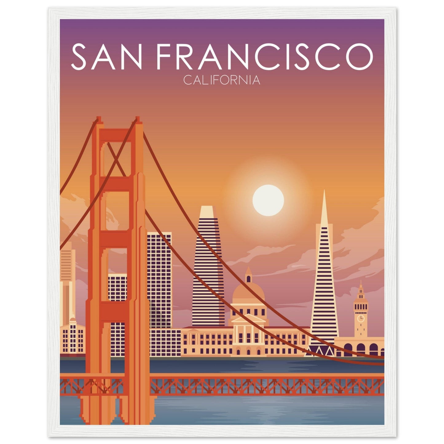 San Francisco Poster | San Francisco Wall Art | San Francisco Sunset Print