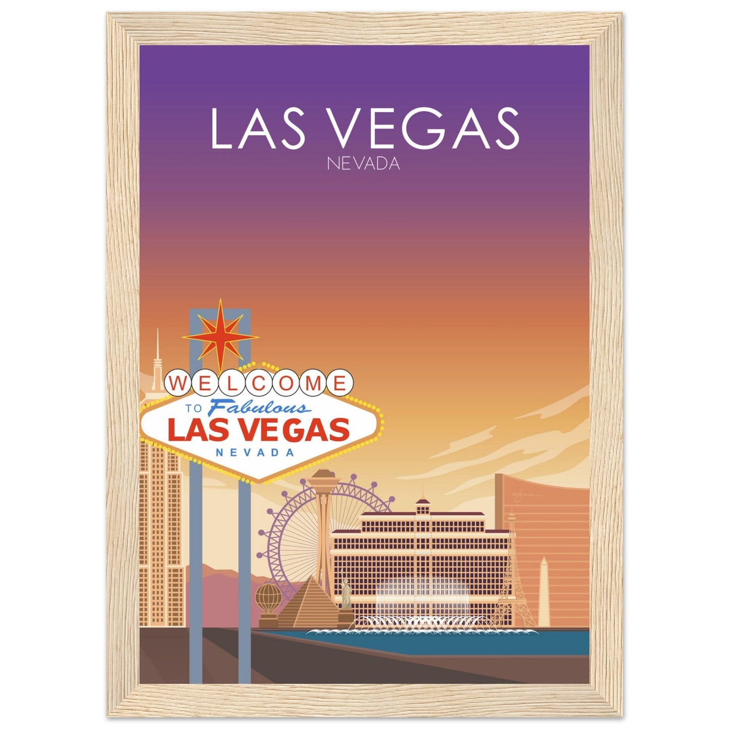 Las Vegas Poster | Las Vegas Wall Art | Las Vegas Sunset Print