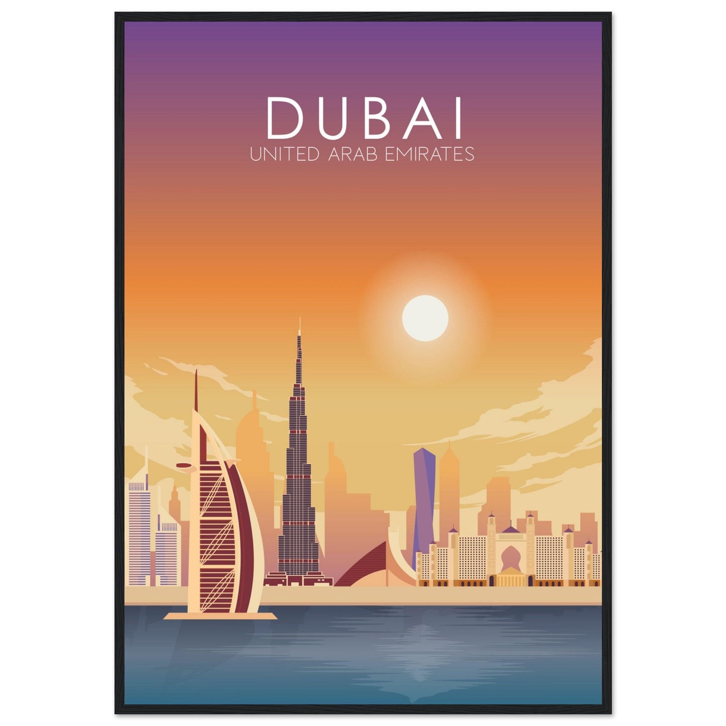 Dubai Poster | Dubai Wall Art | Dubai Sunset Print