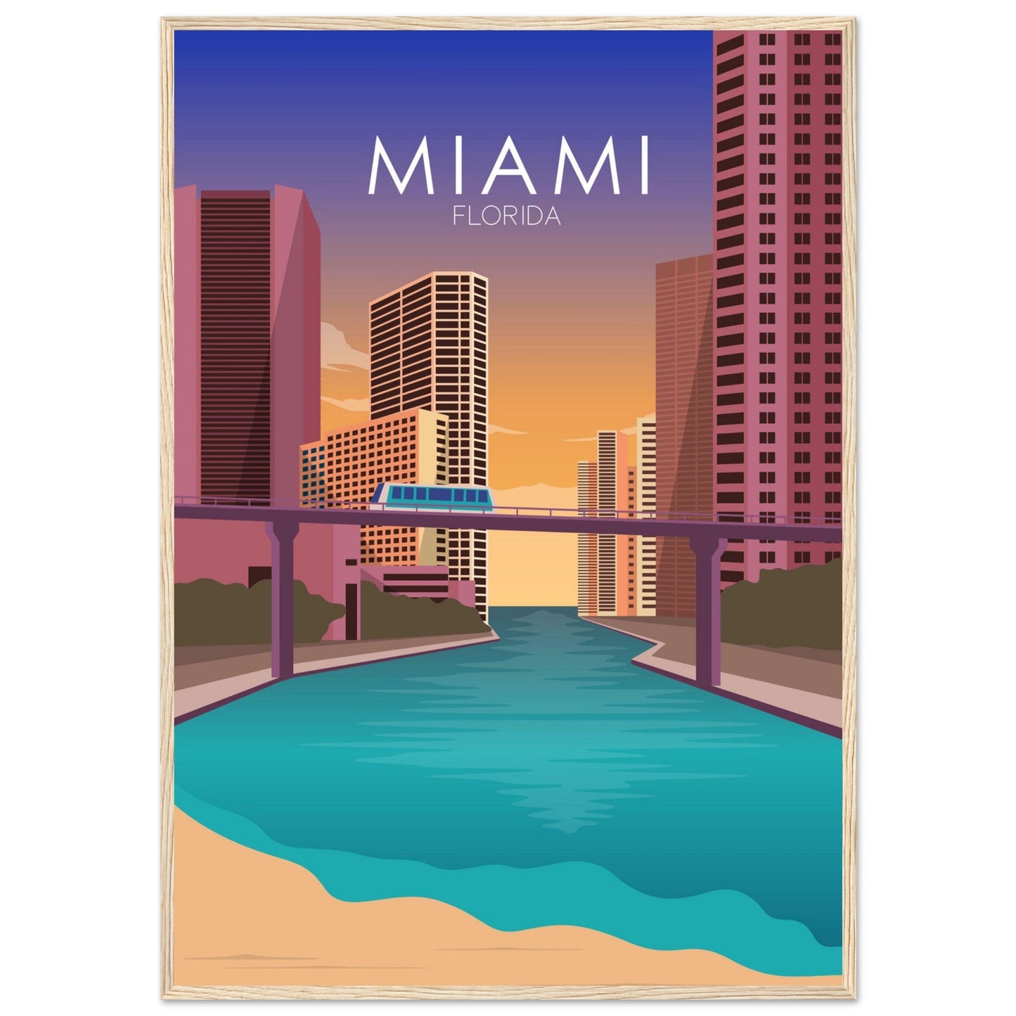 Miami Poster | Miami Wall Art | Miami Sunset Print