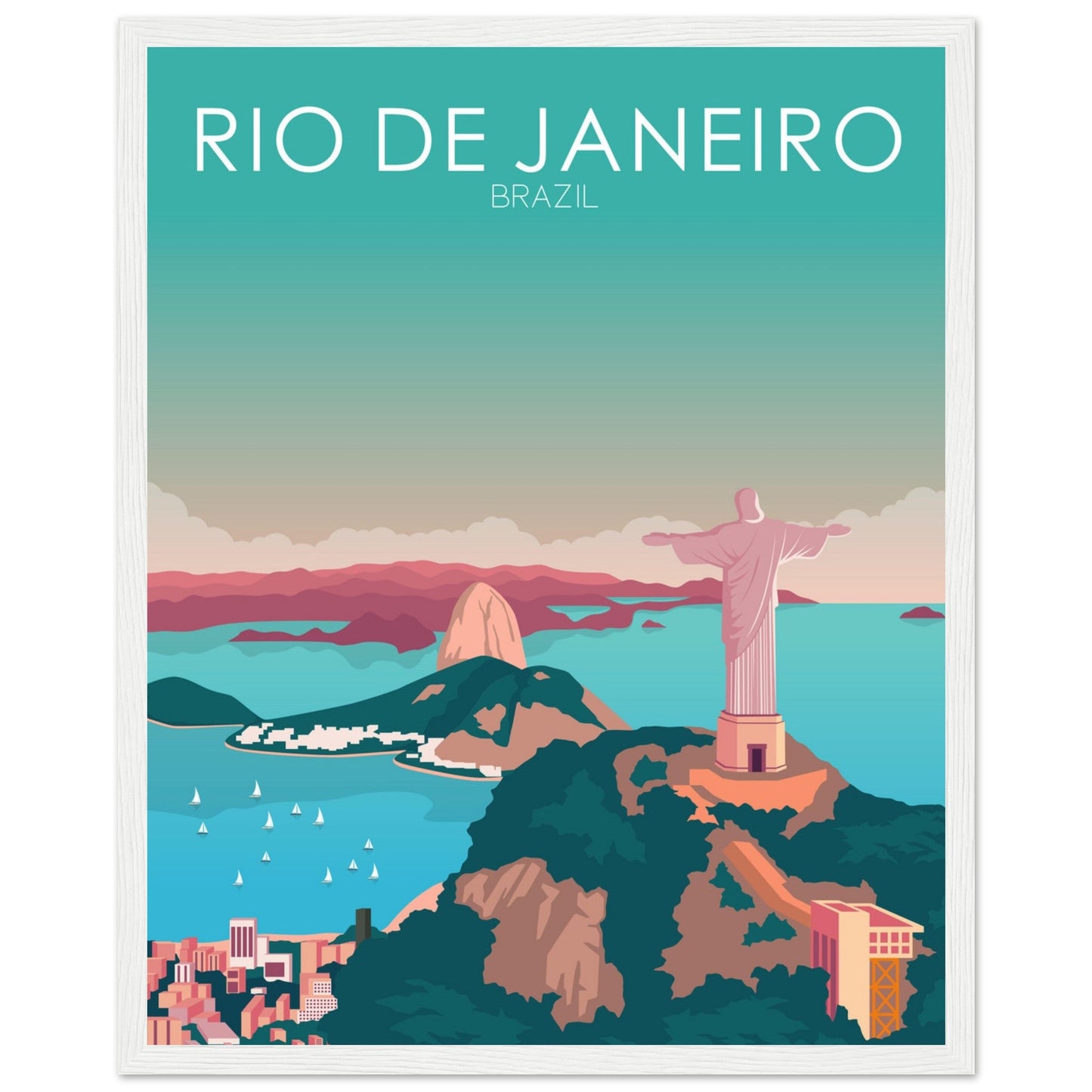 Rio De Janeiro Poster | Rio De Janeiro Wall Art | Rio De Janeiro Pastel Print