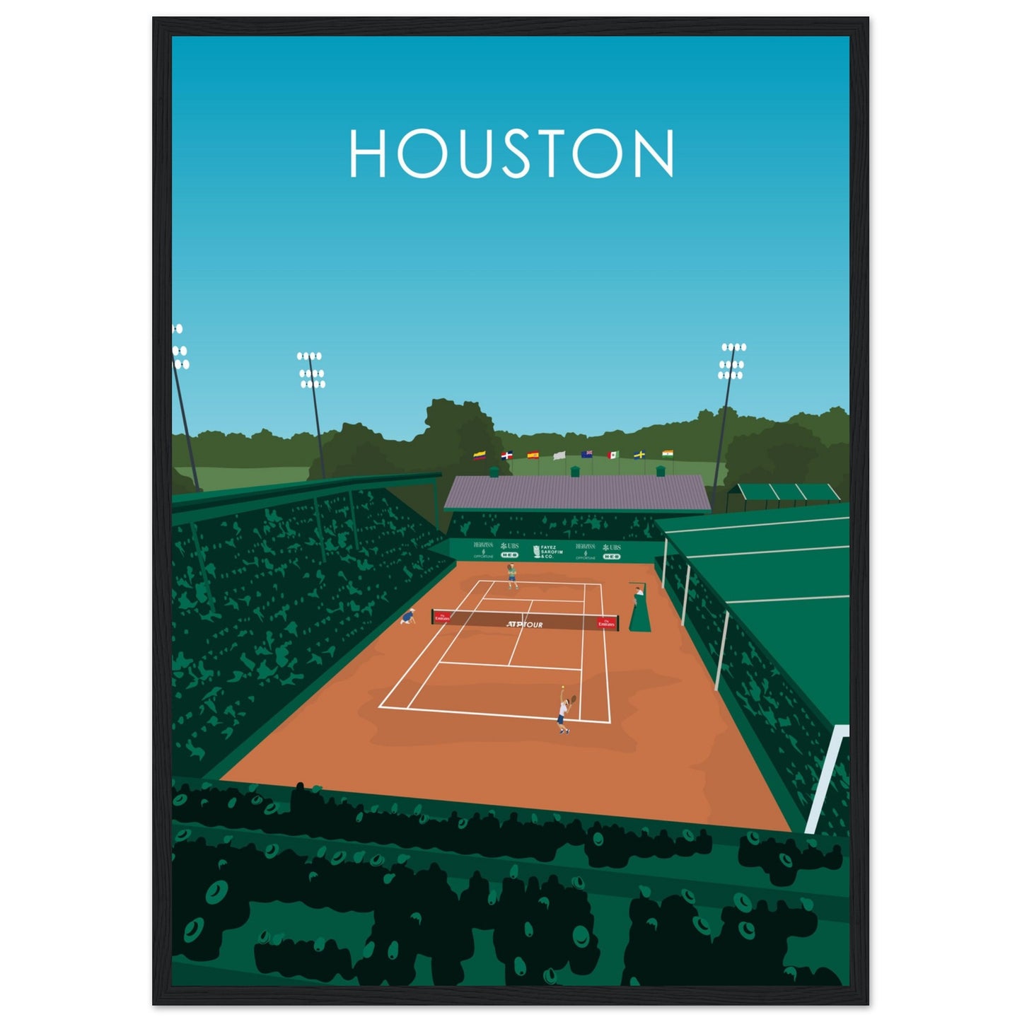 Houston ATP Tennis Stadium Poster