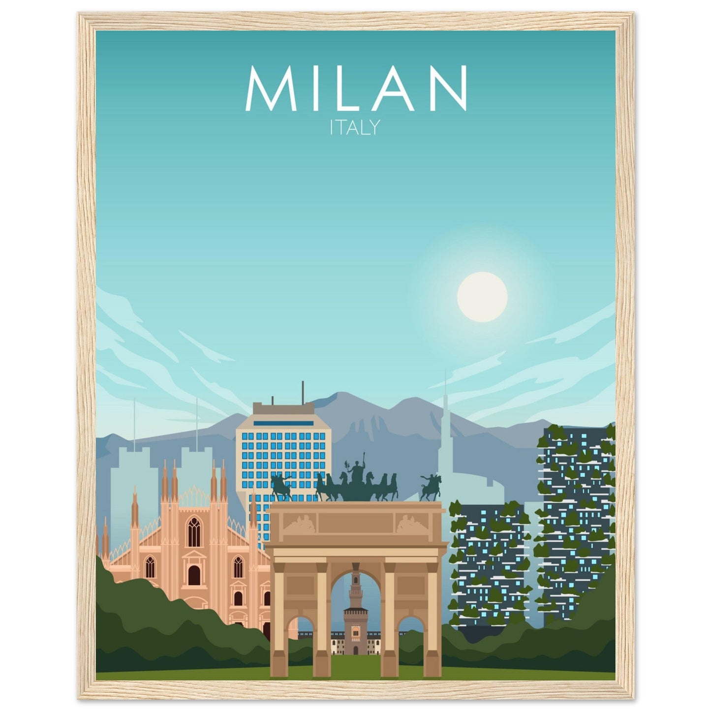 Milan Poster | Milan Wall Art | Milan Daytime Print