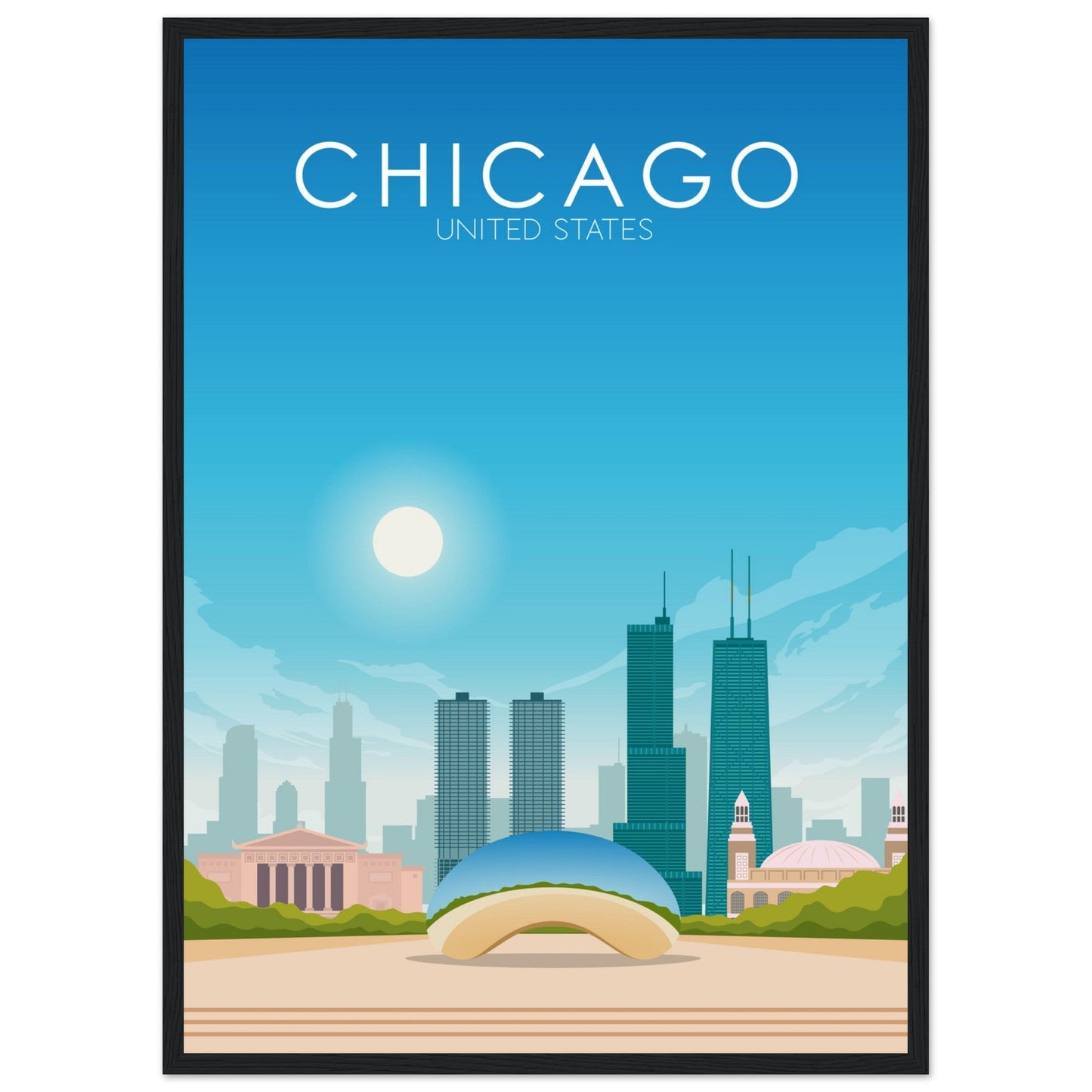 Chicago Poster | Chicago Wall Art | Chicago Daytime Print