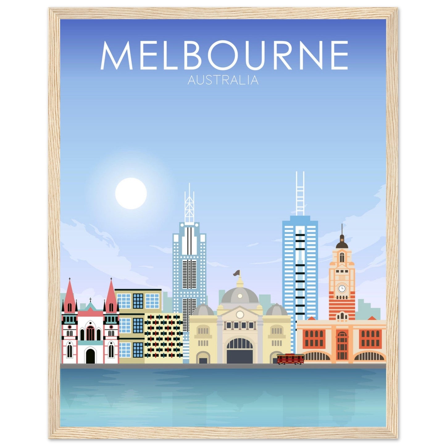 Melbourne Poster | Melbourne Wall Art | Melbourne Daytime Print
