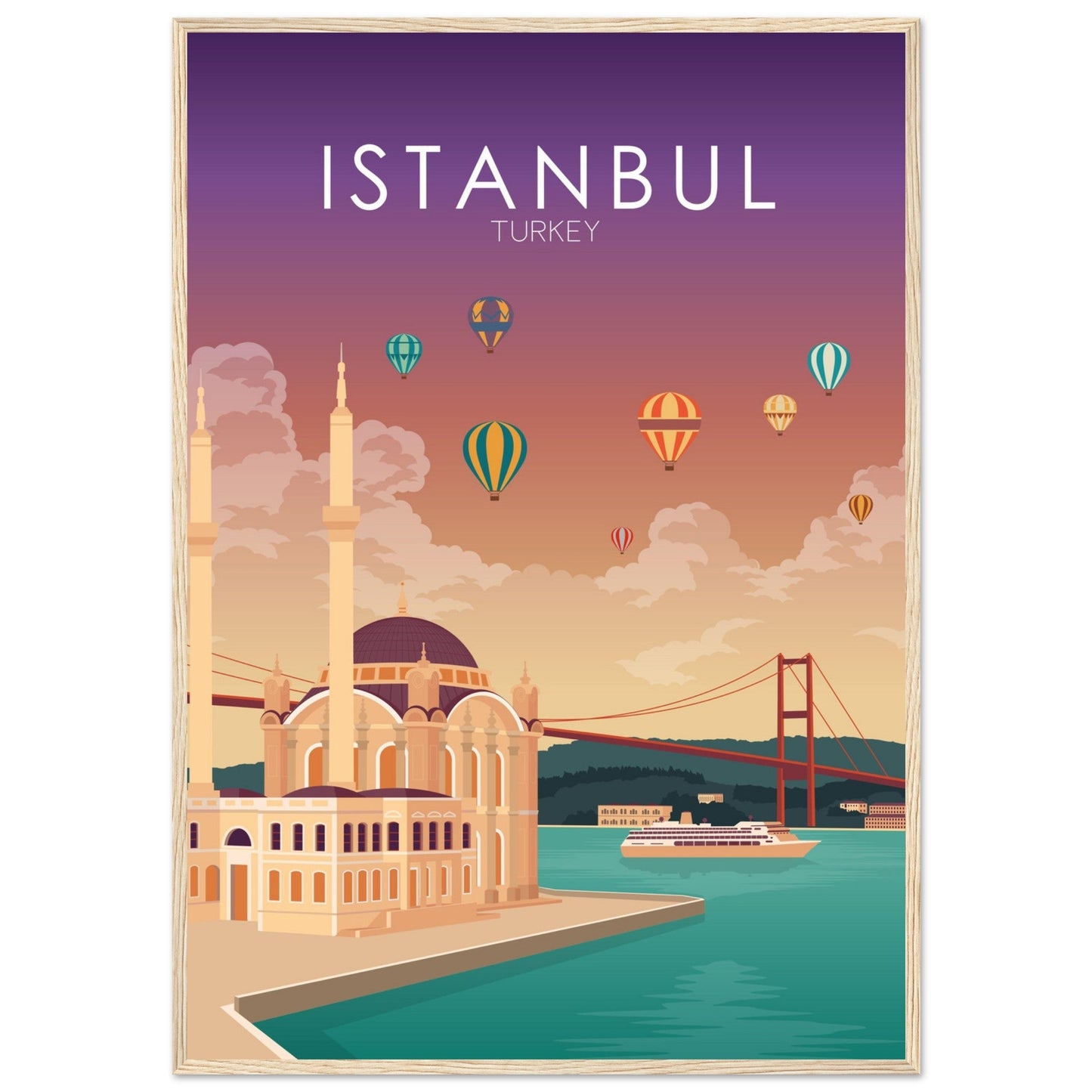 Istanbul Poster | Istanbul Wall Art | Istanbul Sunset Print