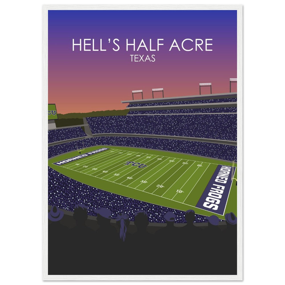Hell's Half Acre Poster | Amon G. Carter Stadium Poster | University of TSU Horned frogs College Football Stadium Print