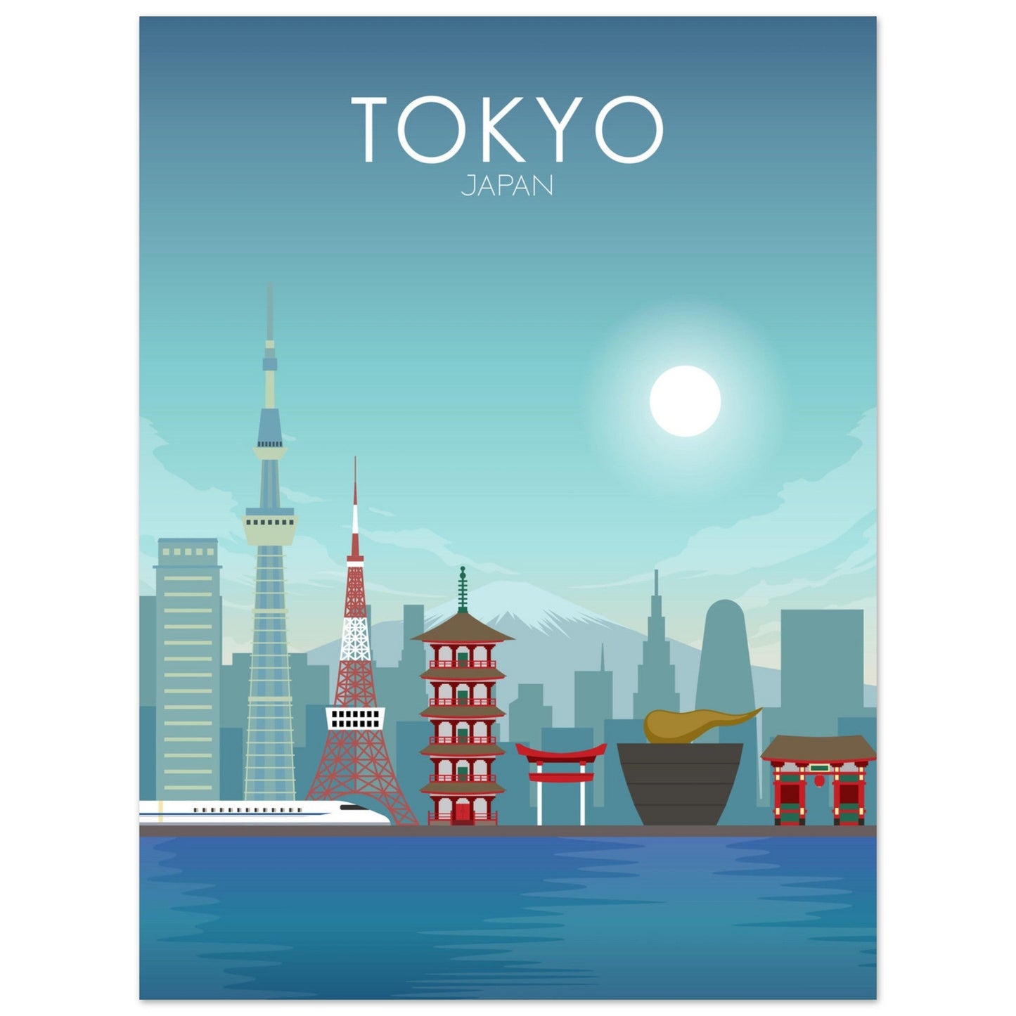 Tokyo Poster | Tokyo Wall Art | Tokyo Daytime Print