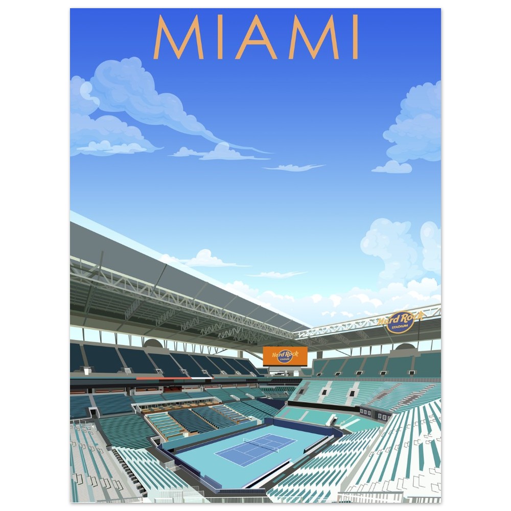 Miami Open ATP/WTA Tennis Stadium Poster