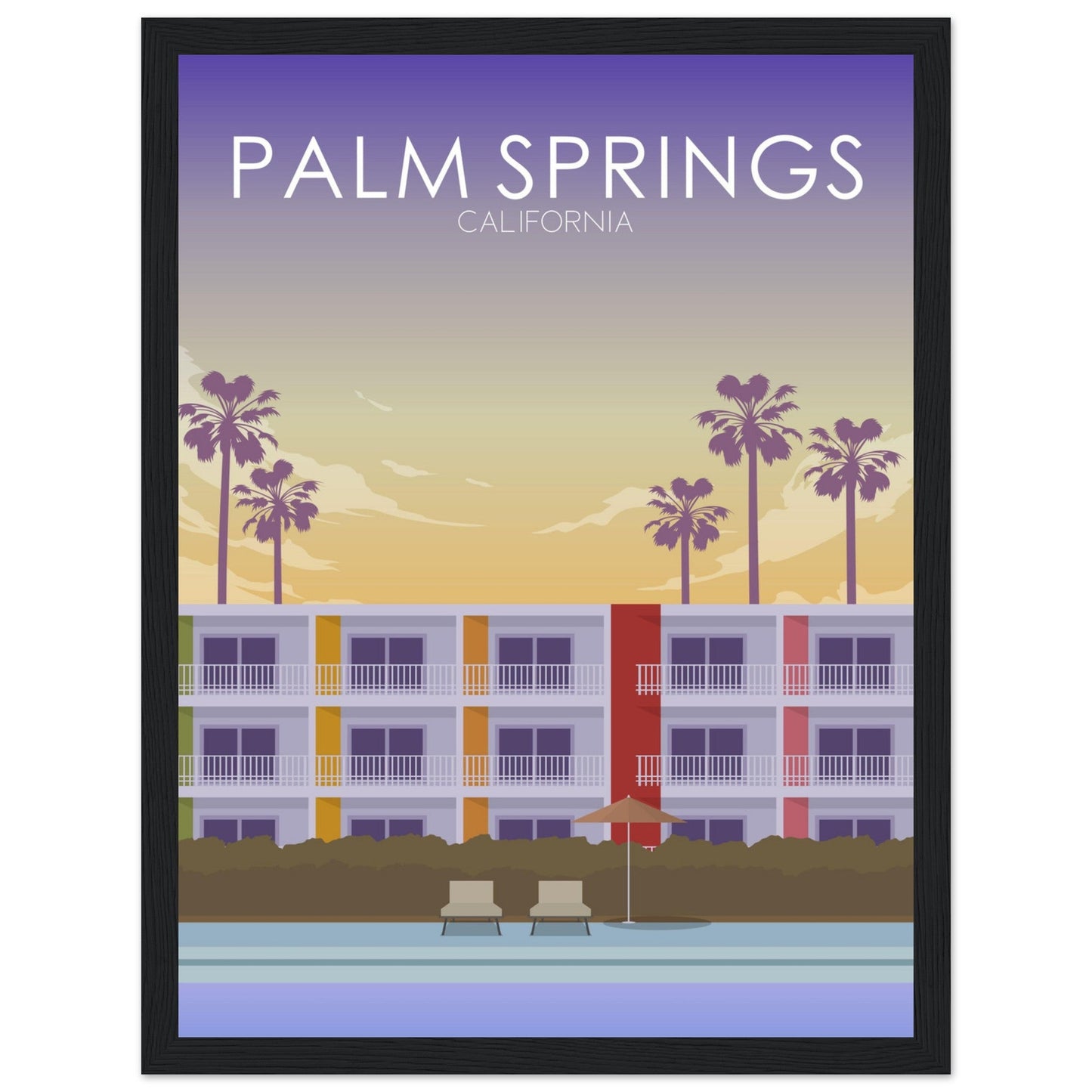 Palm Springs Poster | Palm Springs Wall Art | Palm Springs Sunset Print