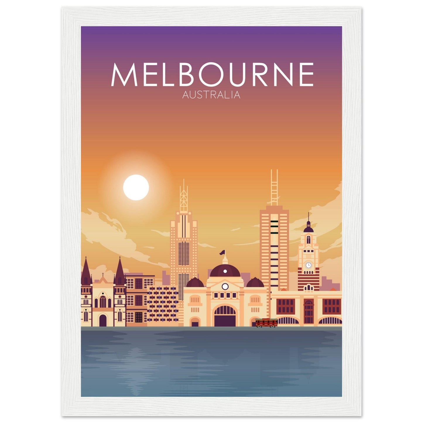 Melbourne Poster | Melbourne Wall Art | Melbourne Sunset Print