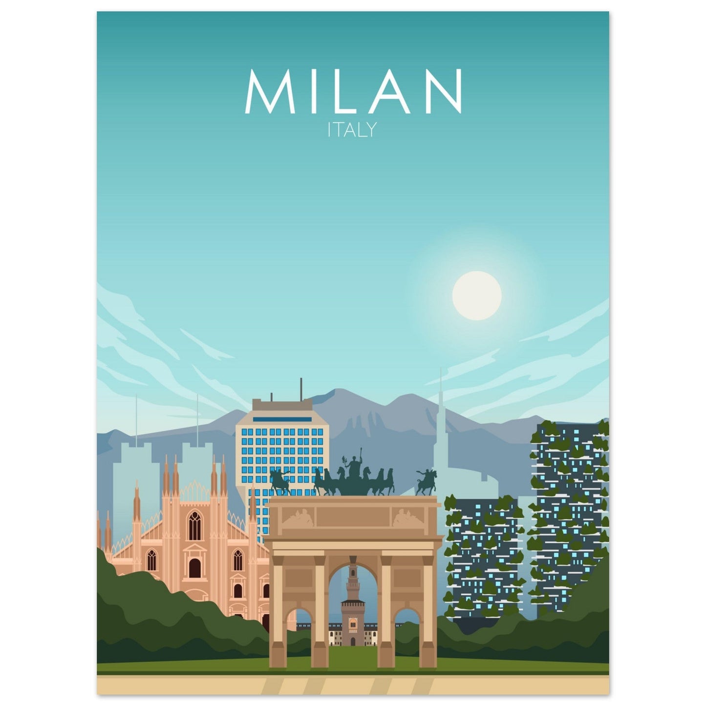 Milan Poster | Milan Wall Art | Milan Daytime Print