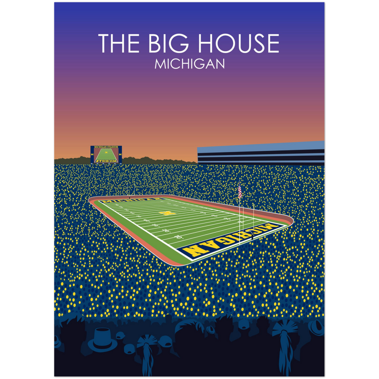 The Big House Poster | University of Michigan College Football Stadium Print