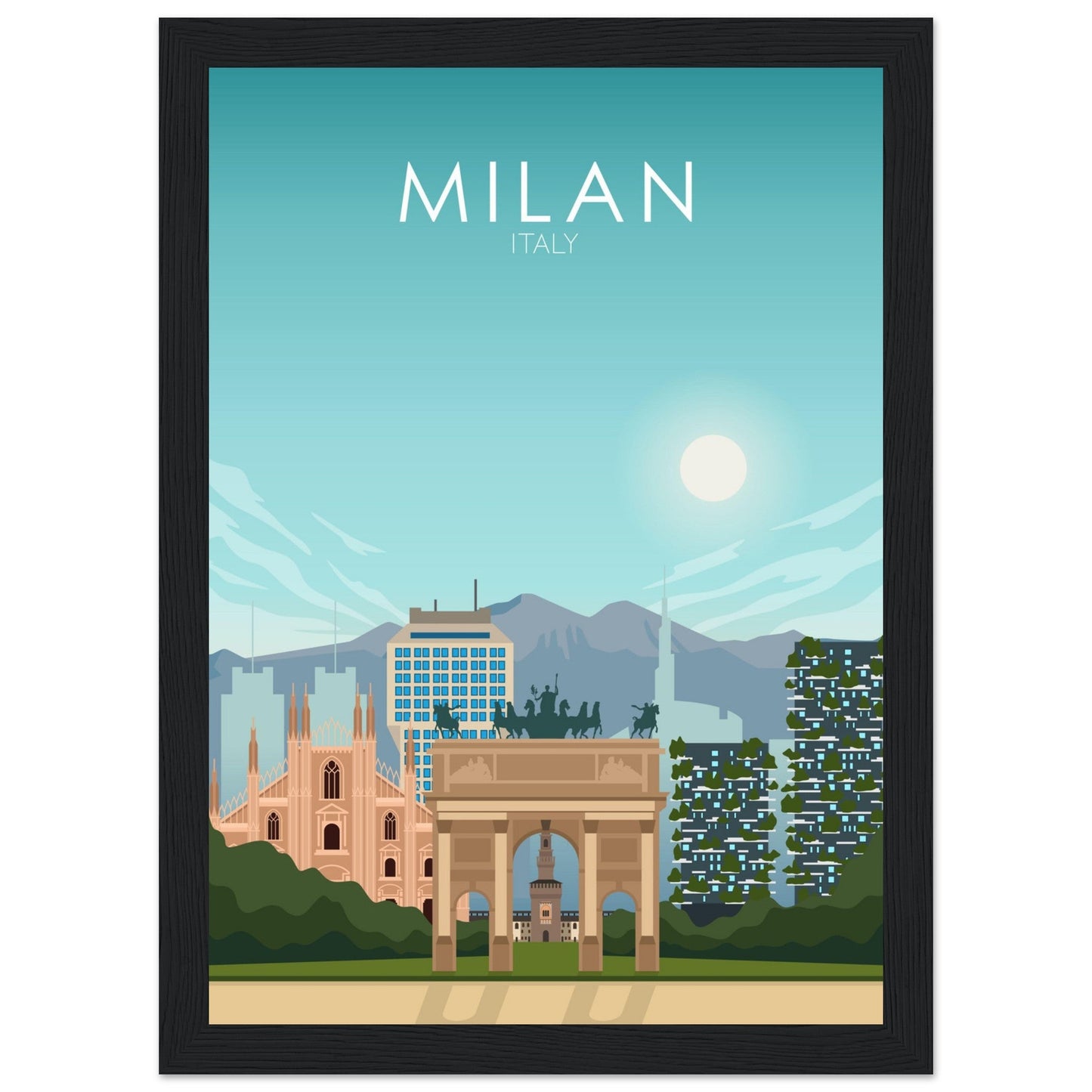 Milan Poster | Milan Wall Art | Milan Daytime Print