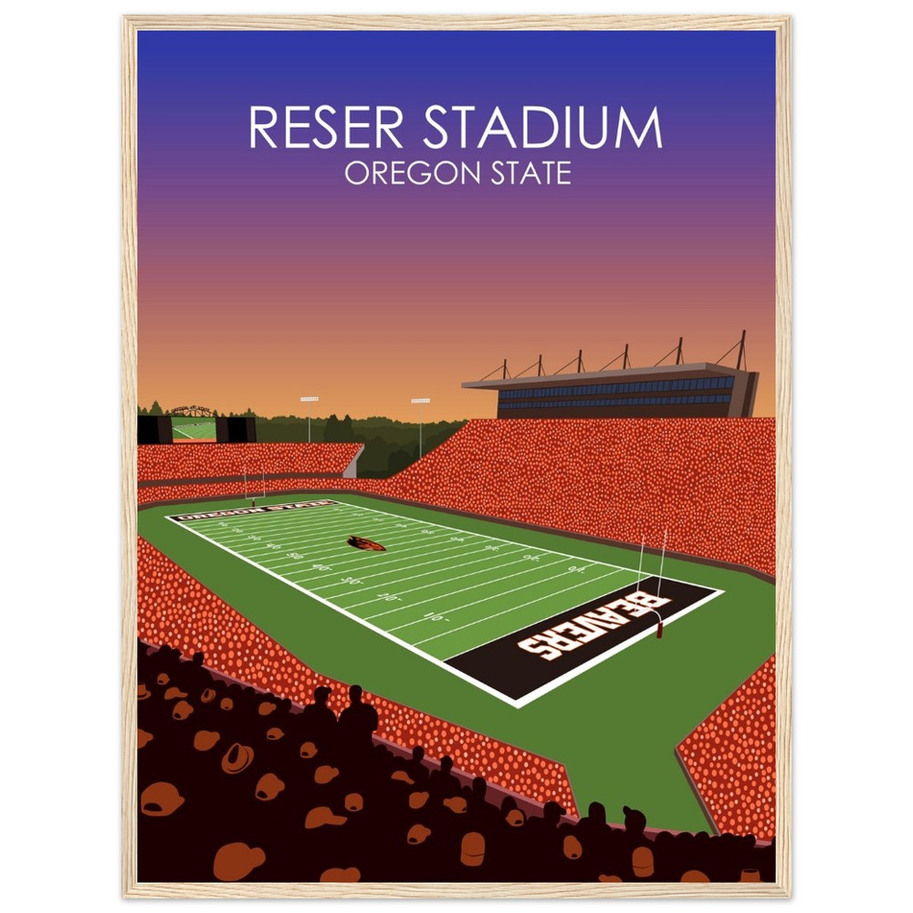 Reser Stadium Poster | University of Oregon State Beavers College Football Stadium Print