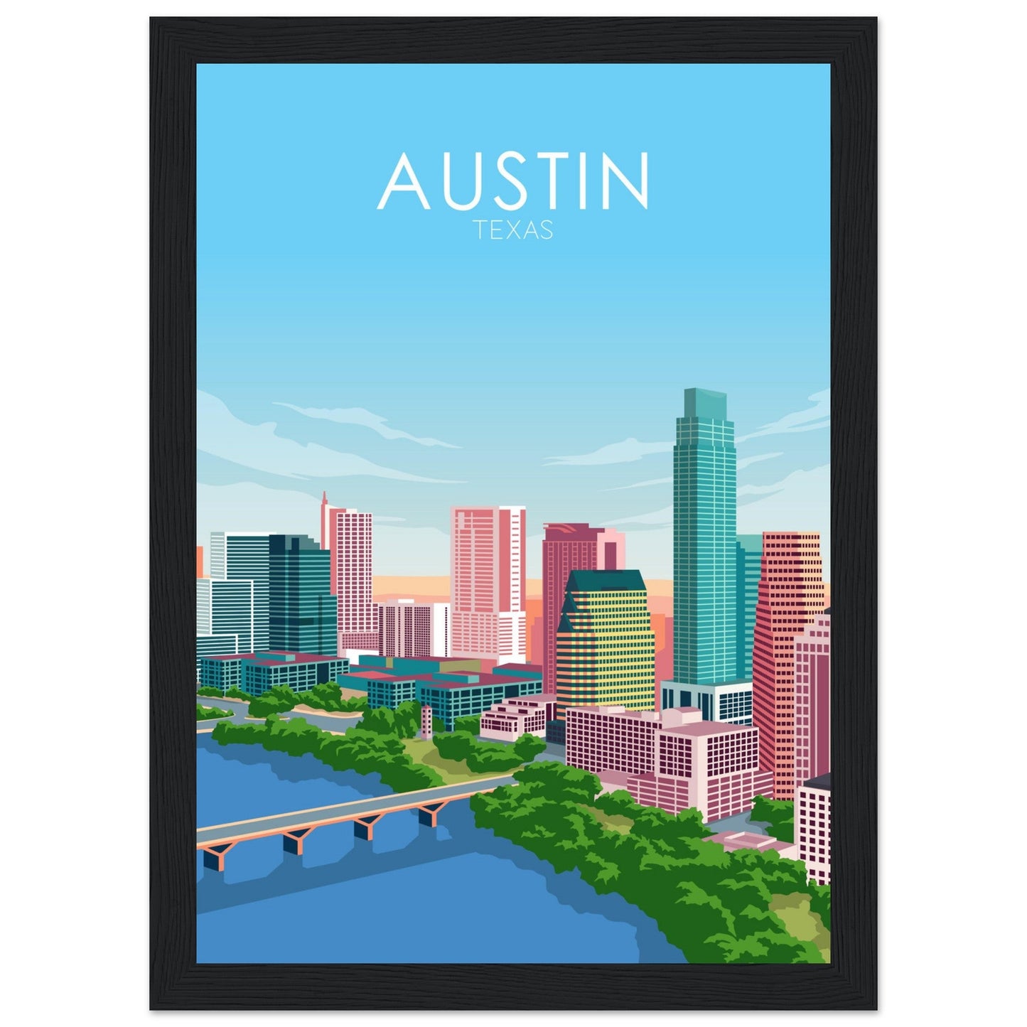 Austin Poster | Austin Wall Art | Austin Pastel Print
