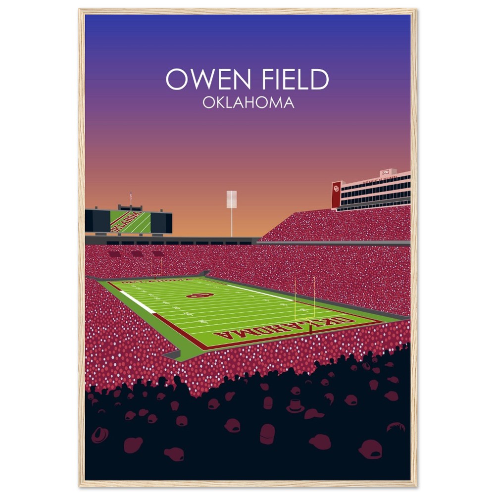 Owen Field - Gaylord Family - Oklahoma Memorial Stadium Print | University of Oklahoma Sooners College Football Stadium Print