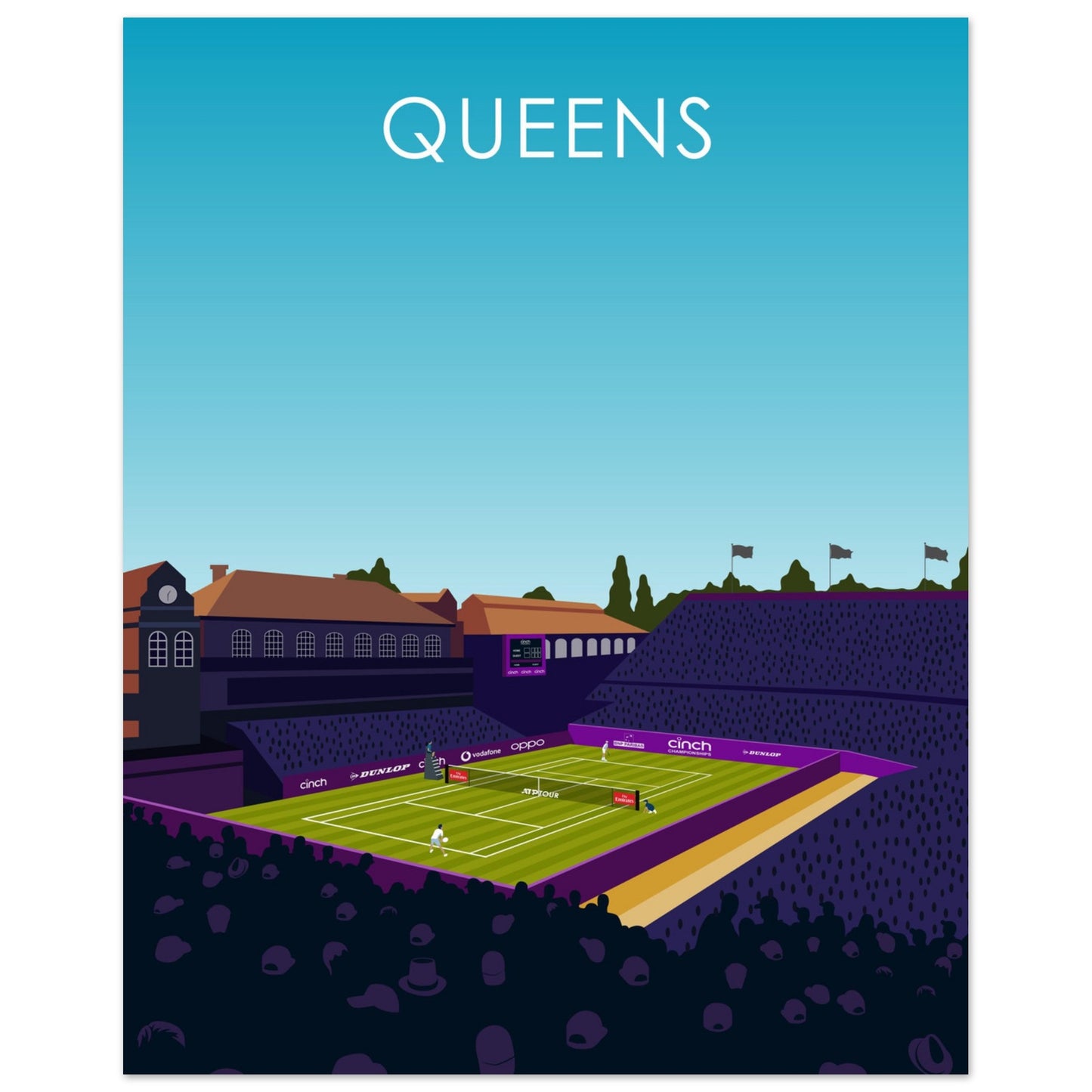 Queens Club Centre Court Cinch Championships Tennis Poster