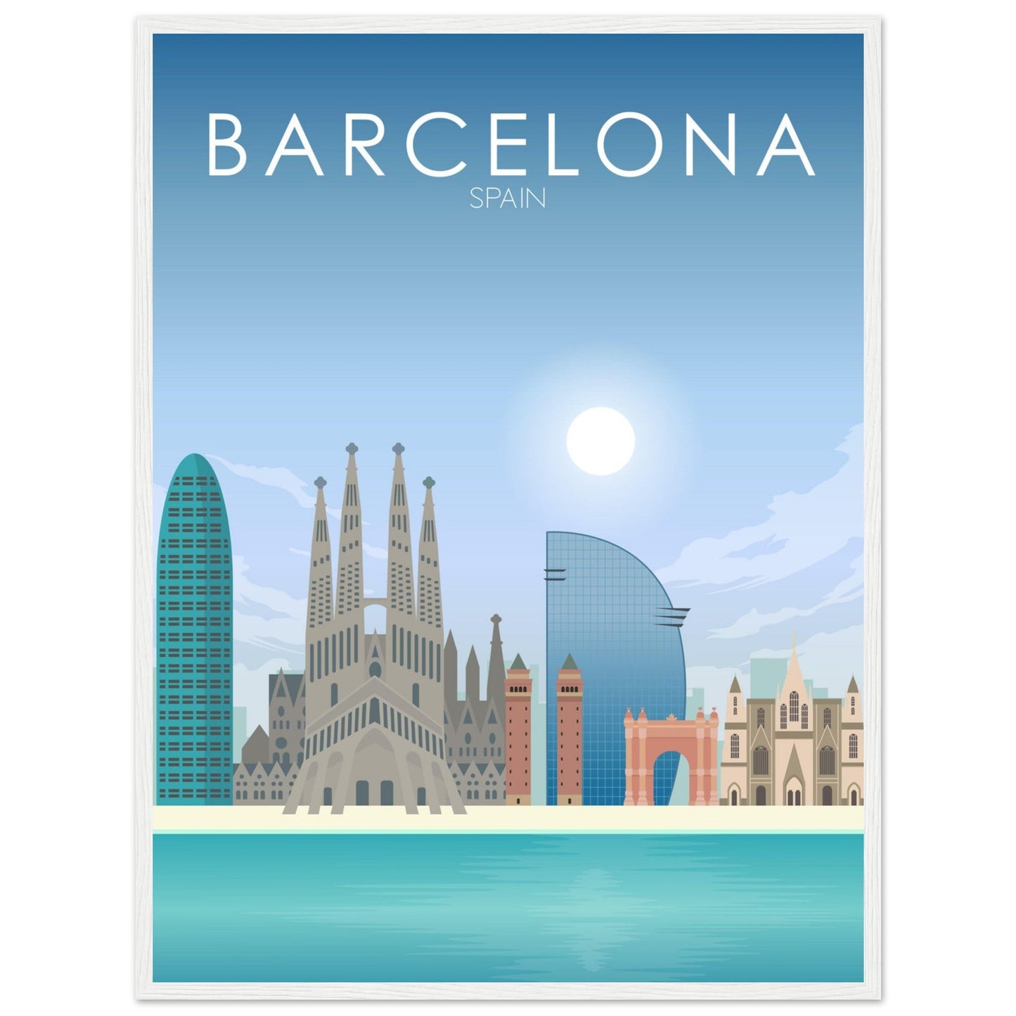 Barcelona Poster | Barcelona Wall Art | Barcelona Daytime Print