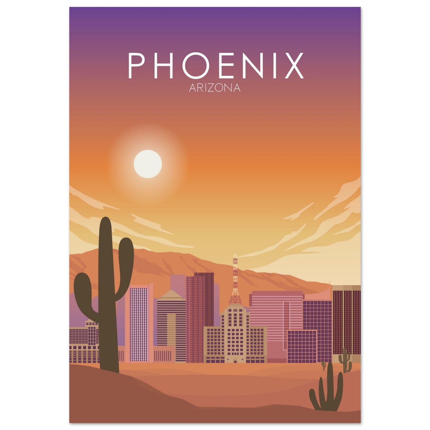 Phoenix Poster | Phoenix Wall Art | Phoenix Sunset Print
