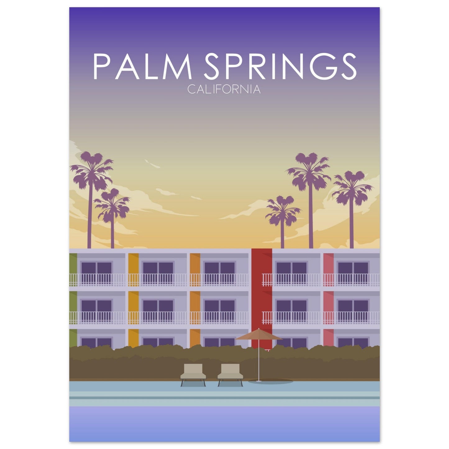 Palm Springs Poster | Palm Springs Wall Art | Palm Springs Sunset Print