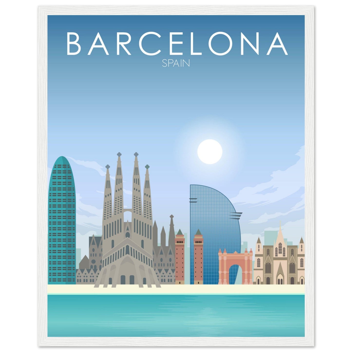 Barcelona Poster | Barcelona Wall Art | Barcelona Daytime Print