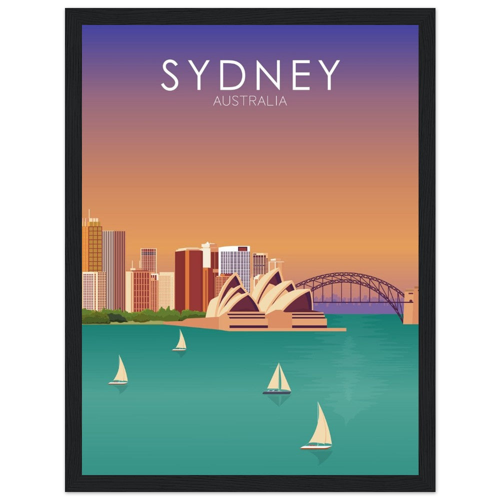Sydney Poster | Sydney Wall Art | Sydney Sunset Print