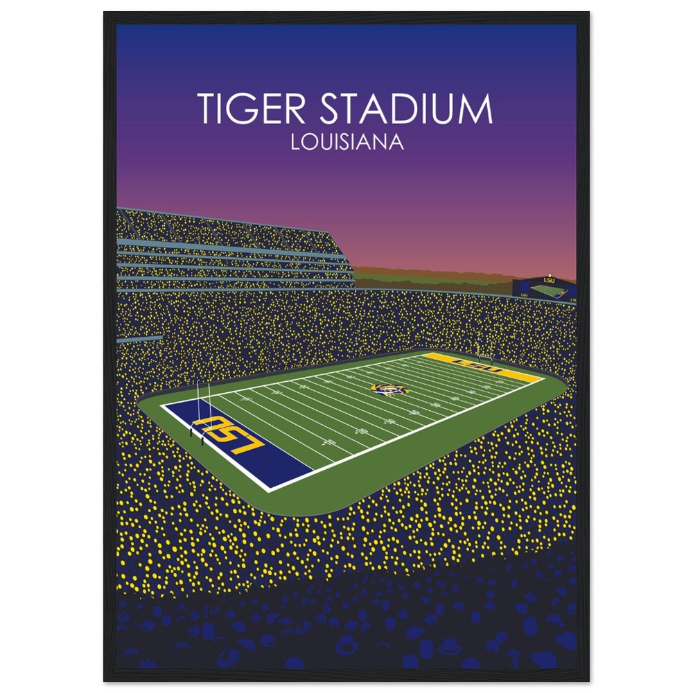 Tiger Stadium Poster | LSU Print | University of Louisiana College Football Stadium Print