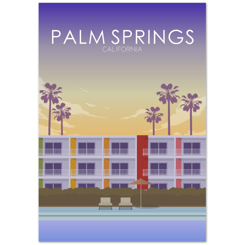 Palm Springs Poster | Palm Springs Wall Art | Palm Springs Sunset Print