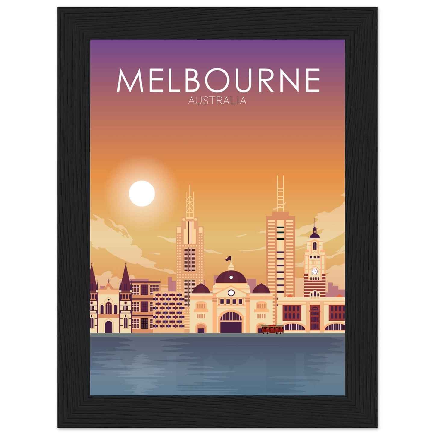 Melbourne Poster | Melbourne Wall Art | Melbourne Sunset Print