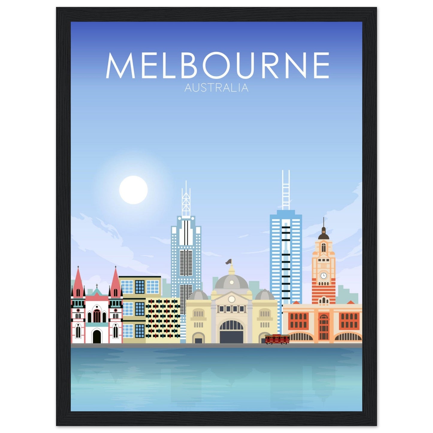 Melbourne Poster | Melbourne Wall Art | Melbourne Daytime Print