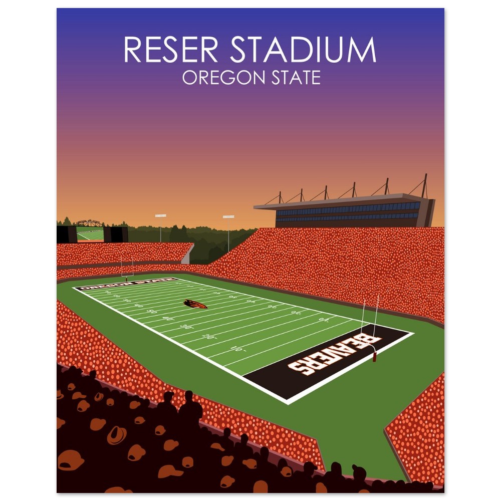 Reser Stadium Poster | University of Oregon State Beavers College Football Stadium Print