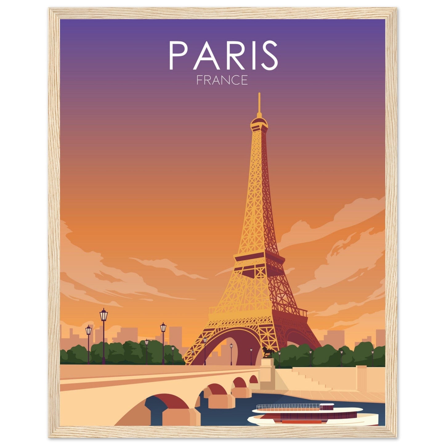 Paris Poster | Paris Wall Art | Paris Sunset Print