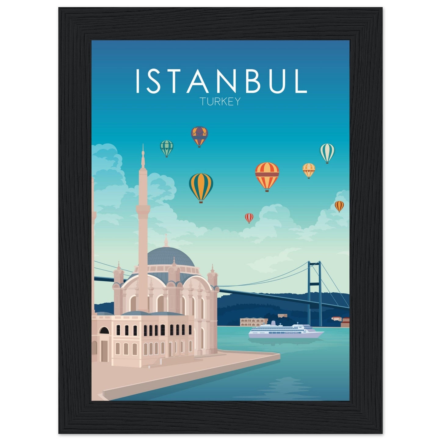 Istanbul Poster | Istanbul Wall Art | Istanbul Daytime Print