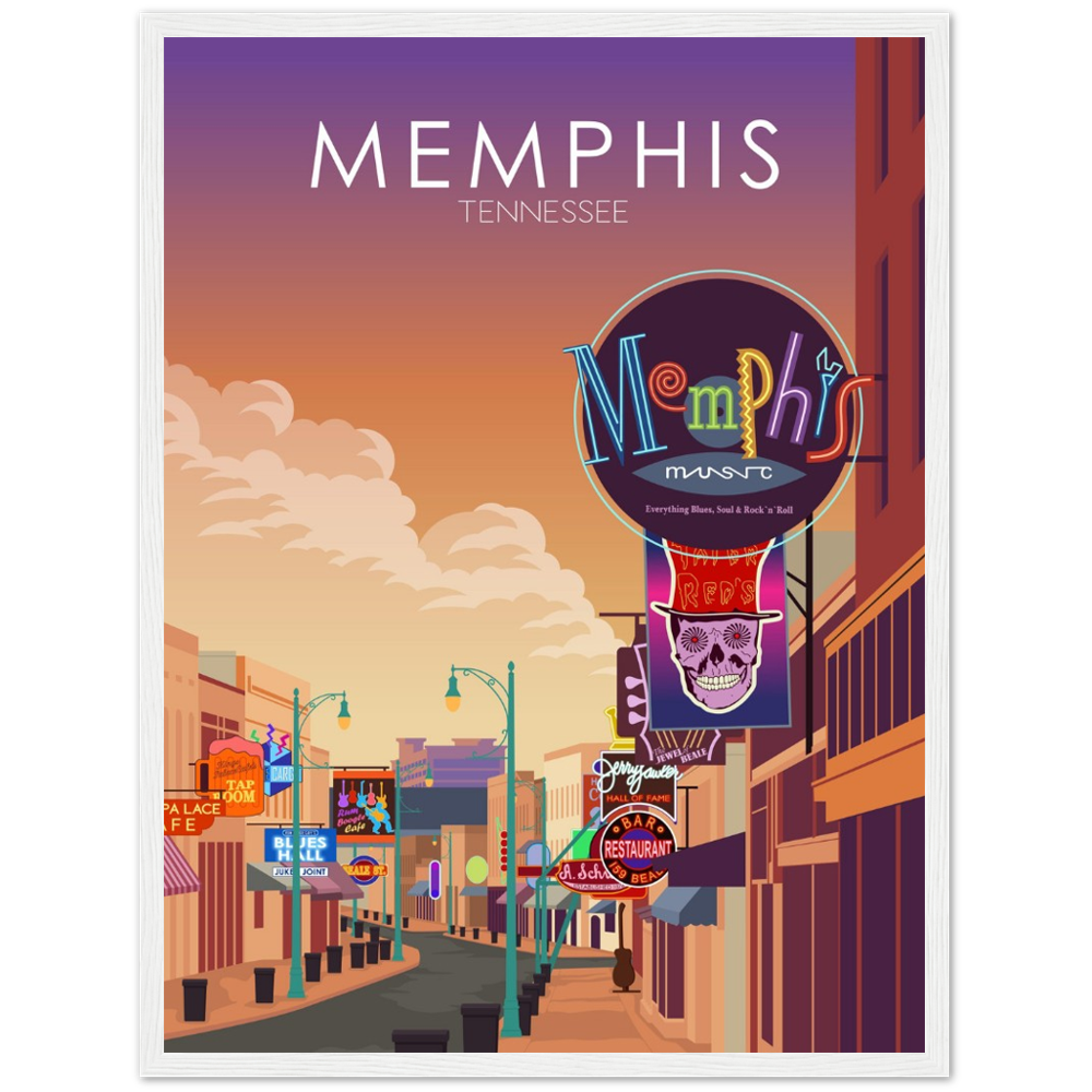 Memphis Poster | Memphis Wall Art | Memphis Sunset Print
