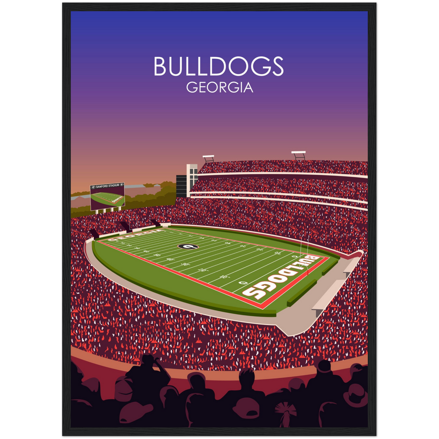 Georgia Bulldogs Poster | Sanford Stadium Poster | University of Georgia College Football Stadium Print