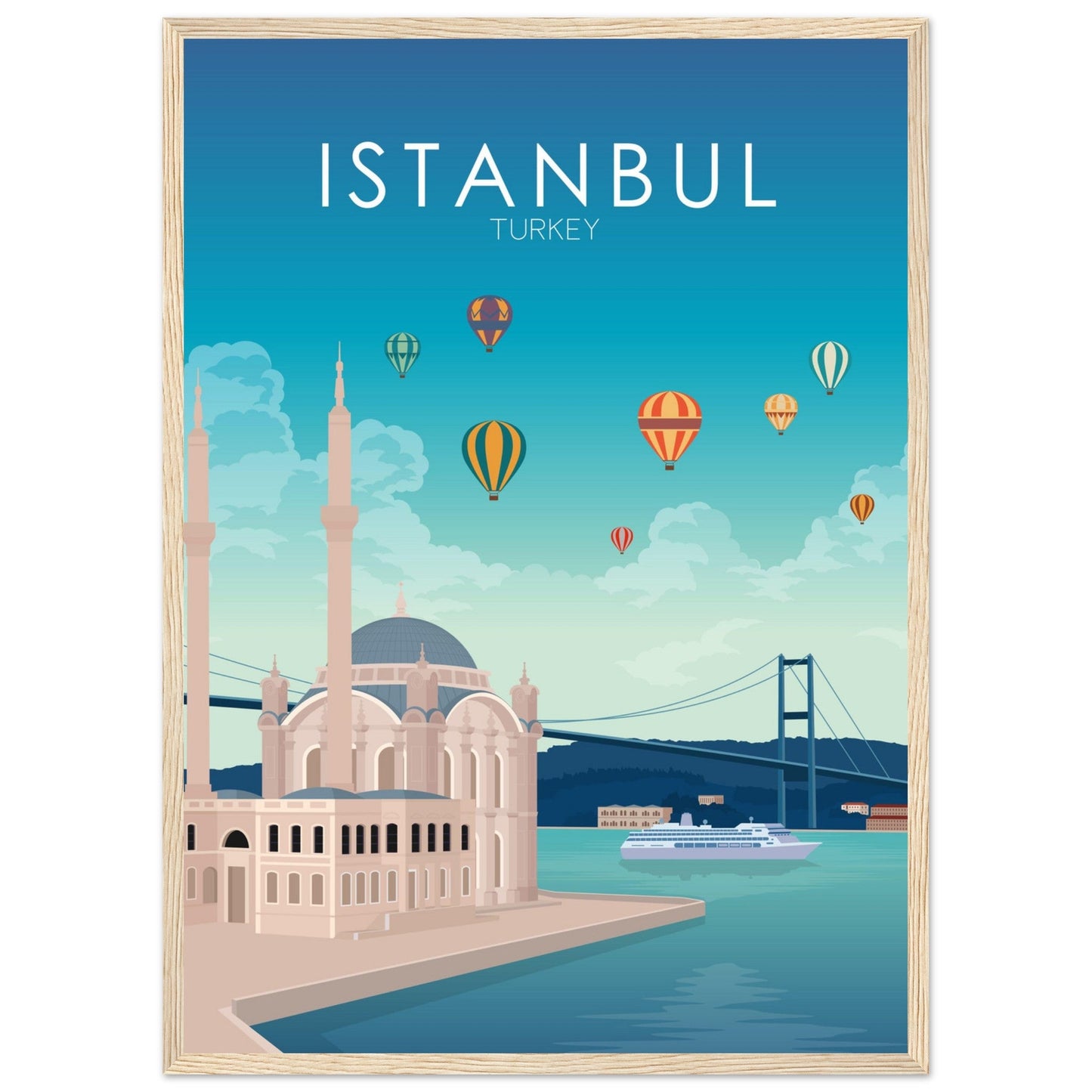Istanbul Poster | Istanbul Wall Art | Istanbul Daytime Print