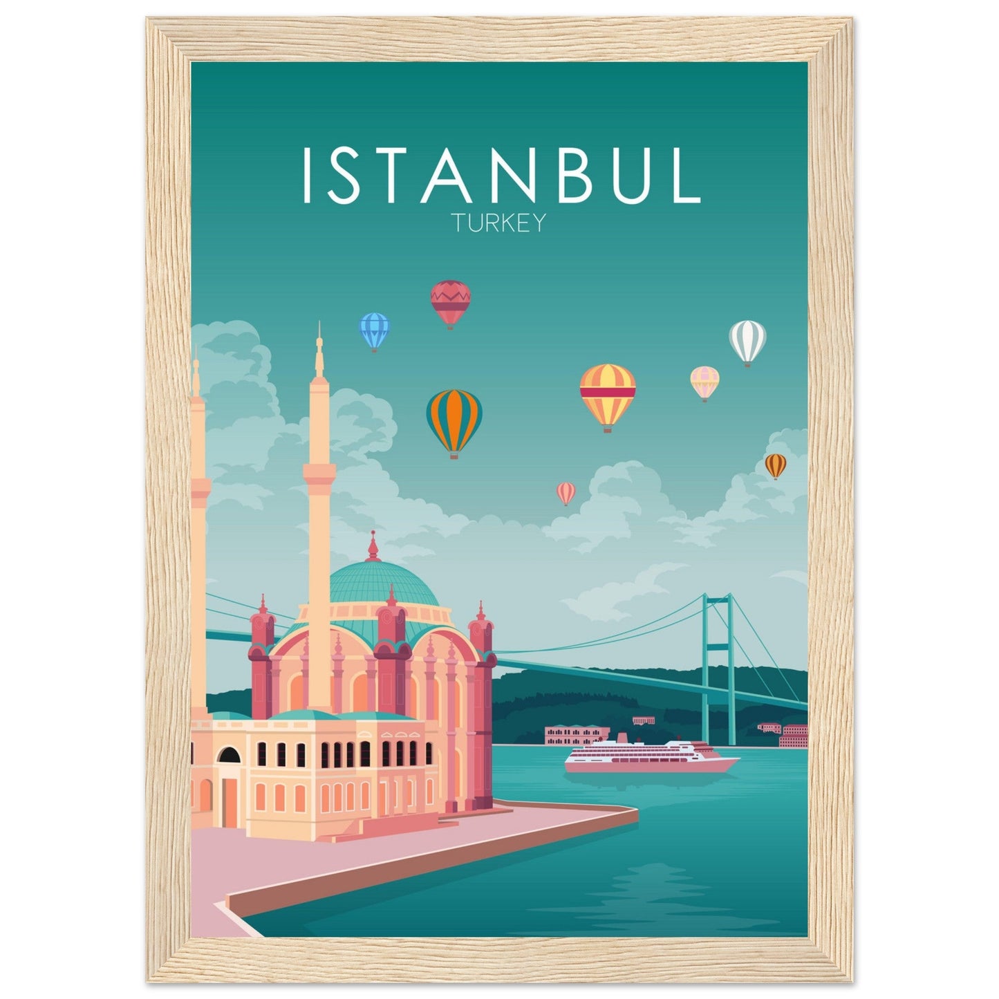 Istanbul Poster | Istanbul Wall Art | Istanbul Pastel Print