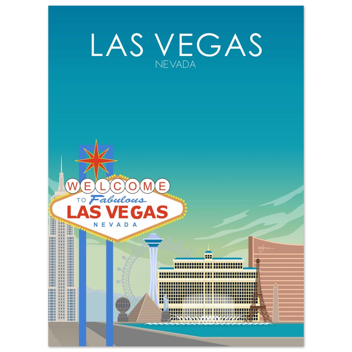 Las Vegas Poster | Las Vegas Wall Art | Las Vegas Daytime Print