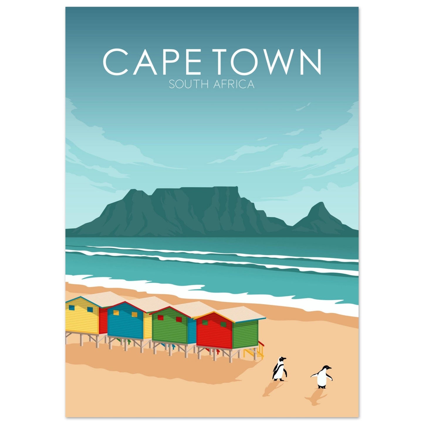 Cape Town Poster | Cape Town Wall Art | Cape Town Daytime Print