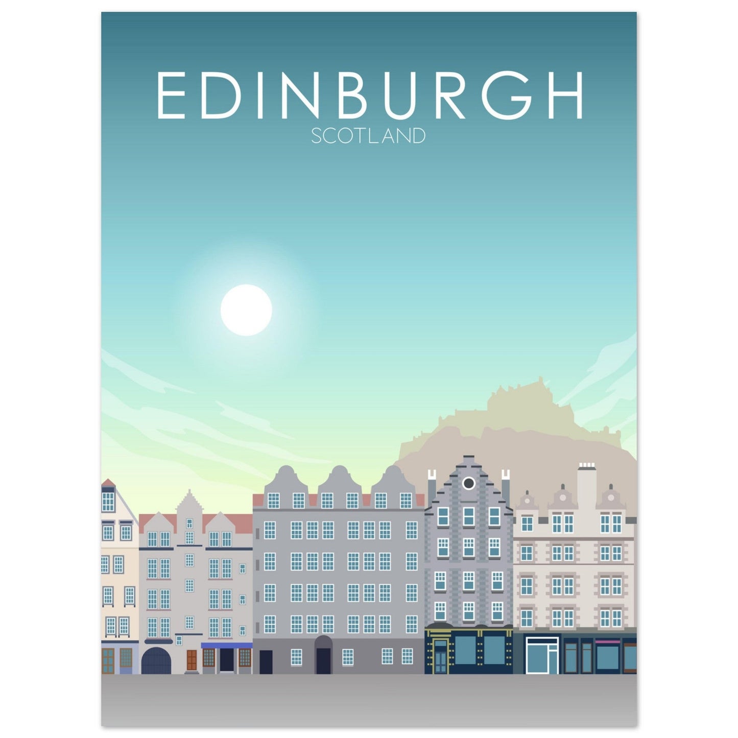 Edinburgh Poster | Edinburgh Wall Art | Edinburgh Daytime Print