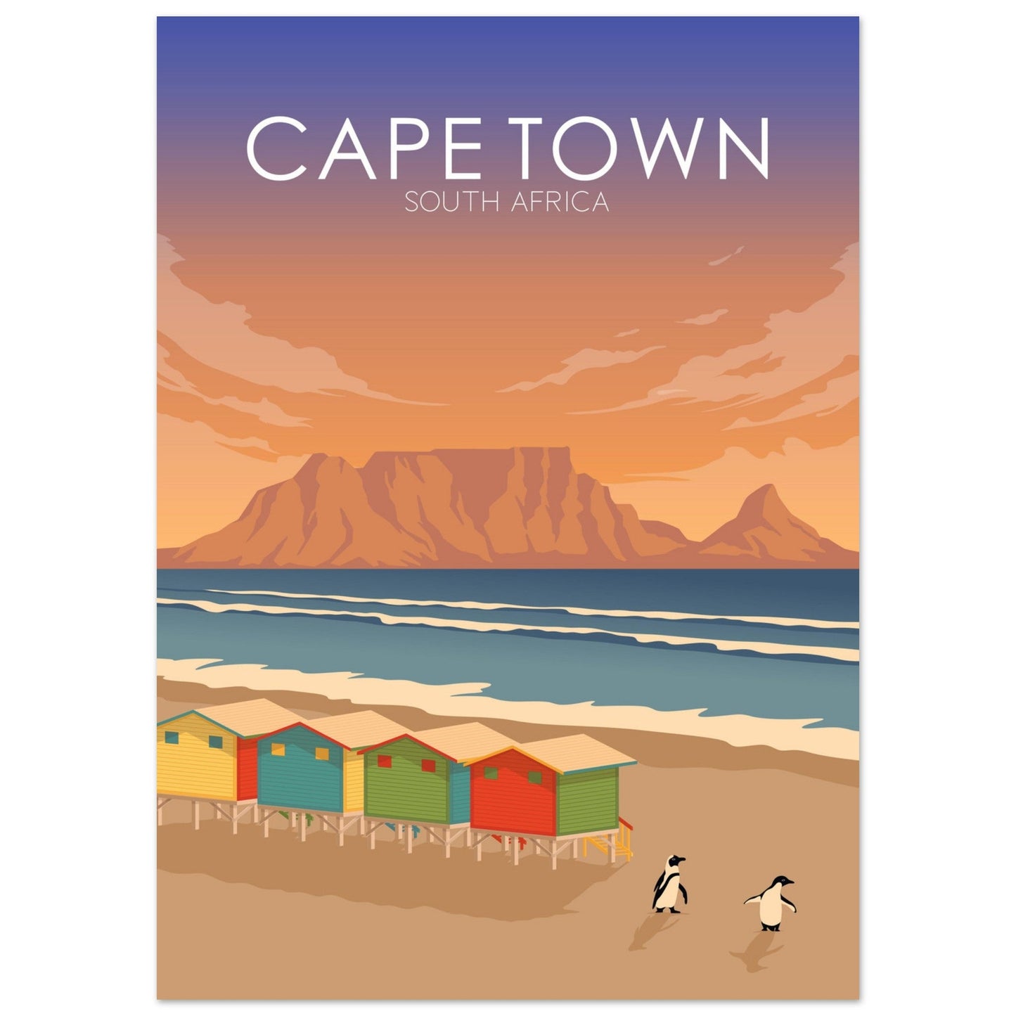 Cape Town Poster | Cape Town Wall Art | Cape Town Sunset Print