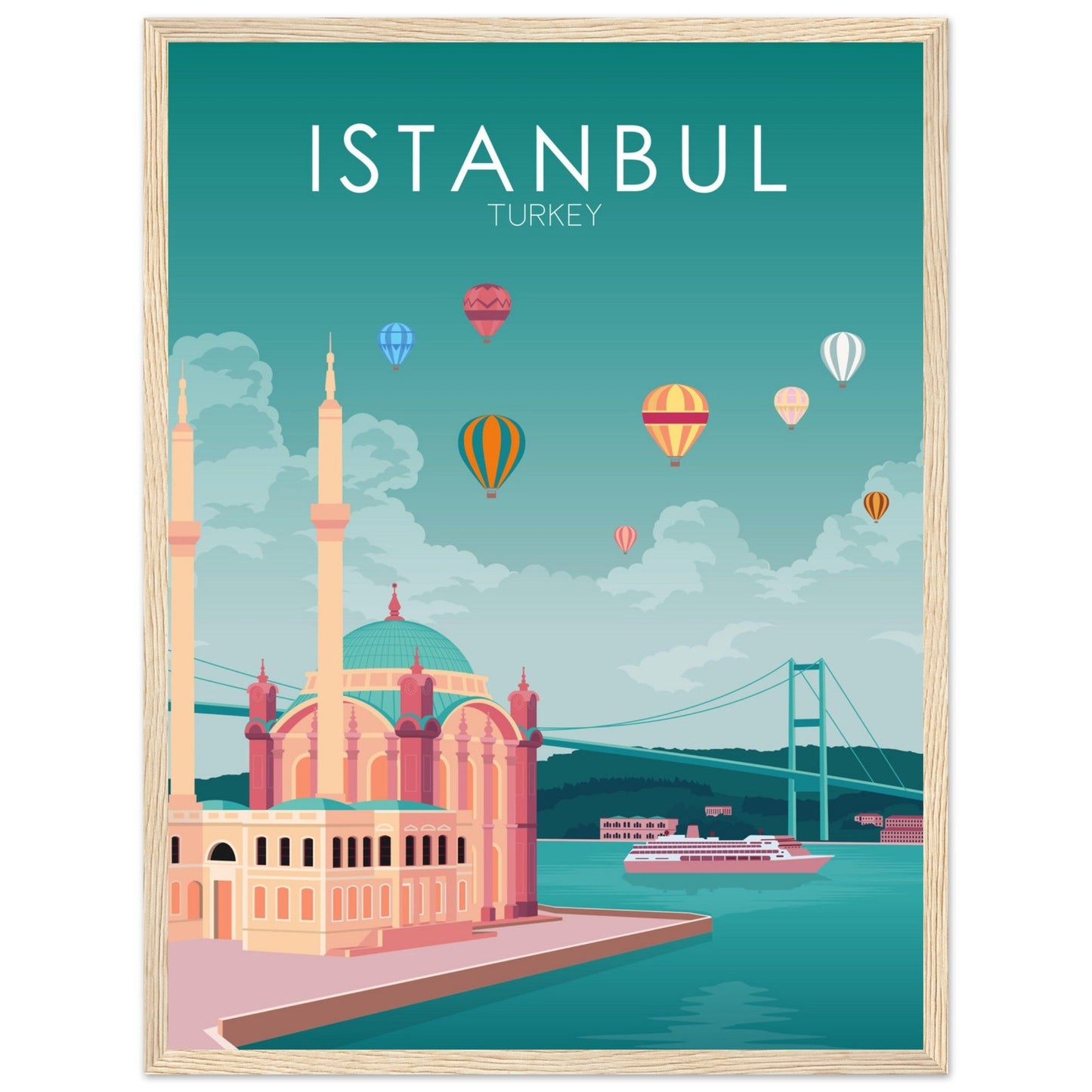 Istanbul Poster | Istanbul Wall Art | Istanbul Pastel Print