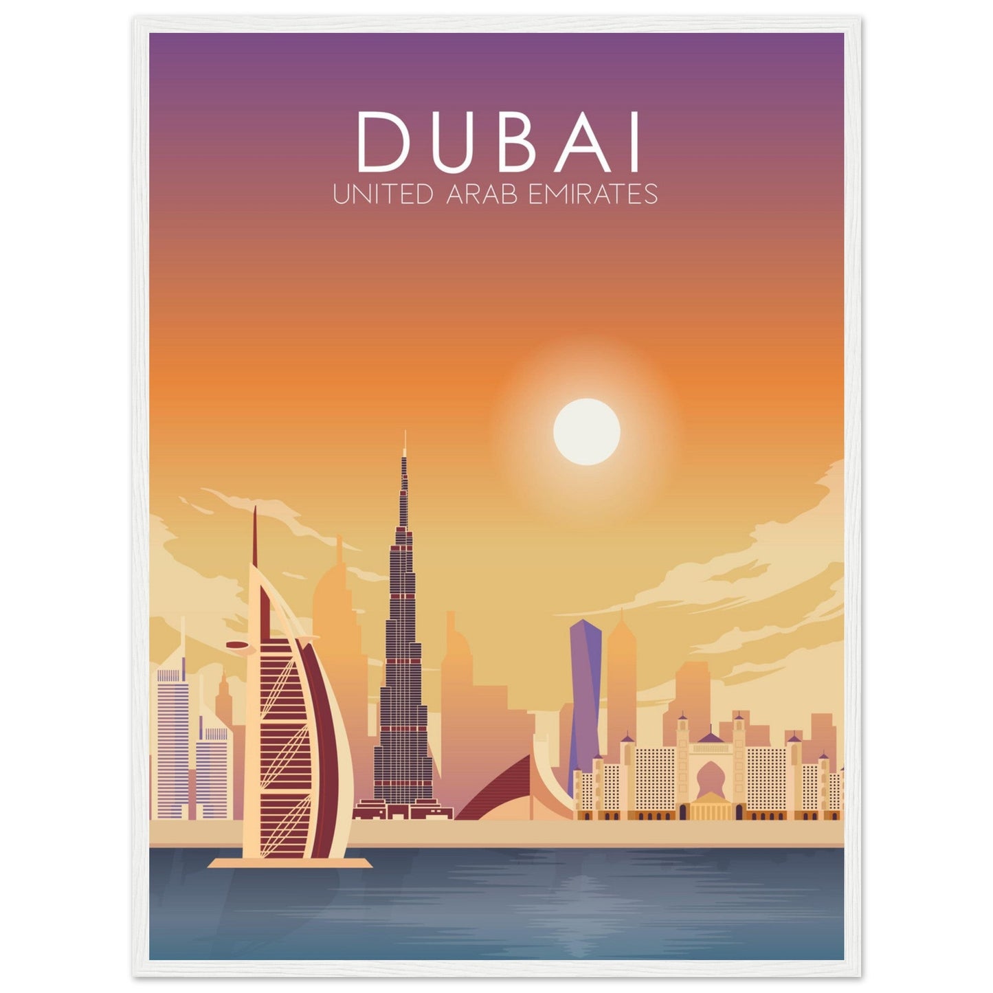 Dubai Poster | Dubai Wall Art | Dubai Sunset Print