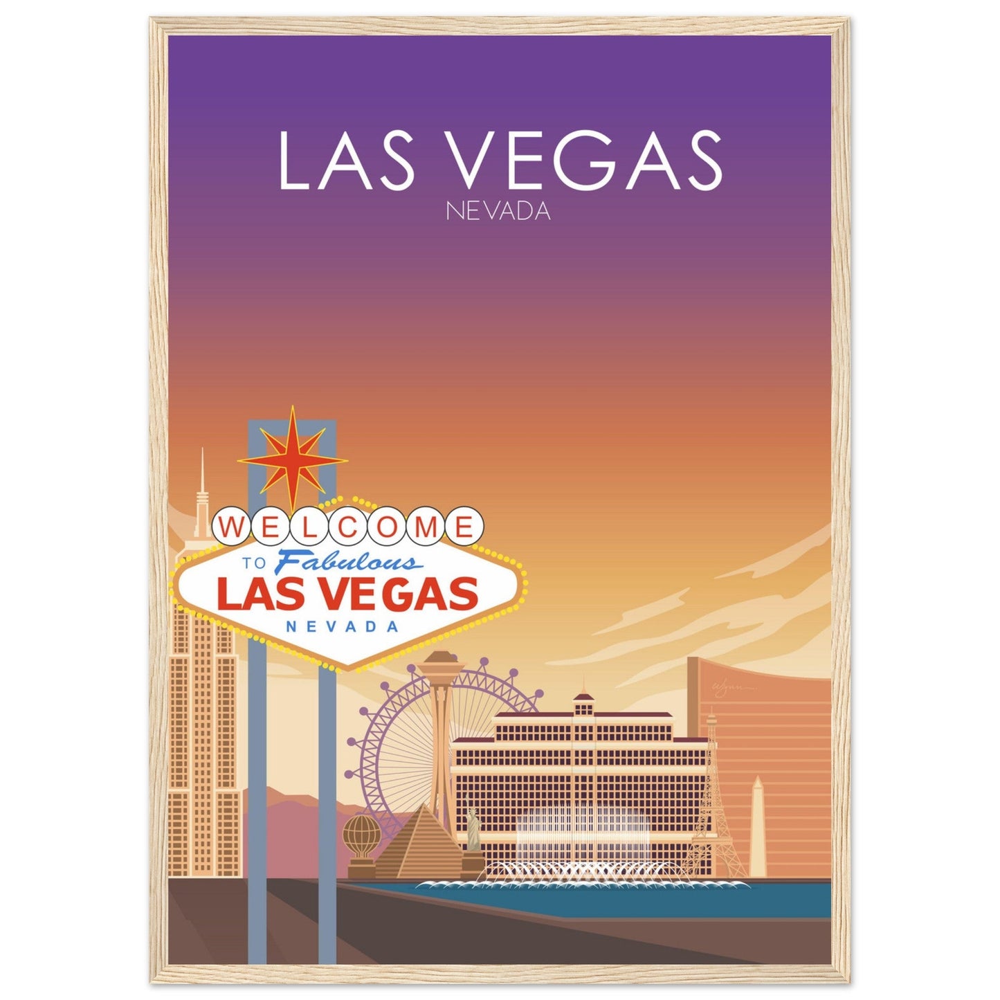 Las Vegas Poster | Las Vegas Wall Art | Las Vegas Sunset Print