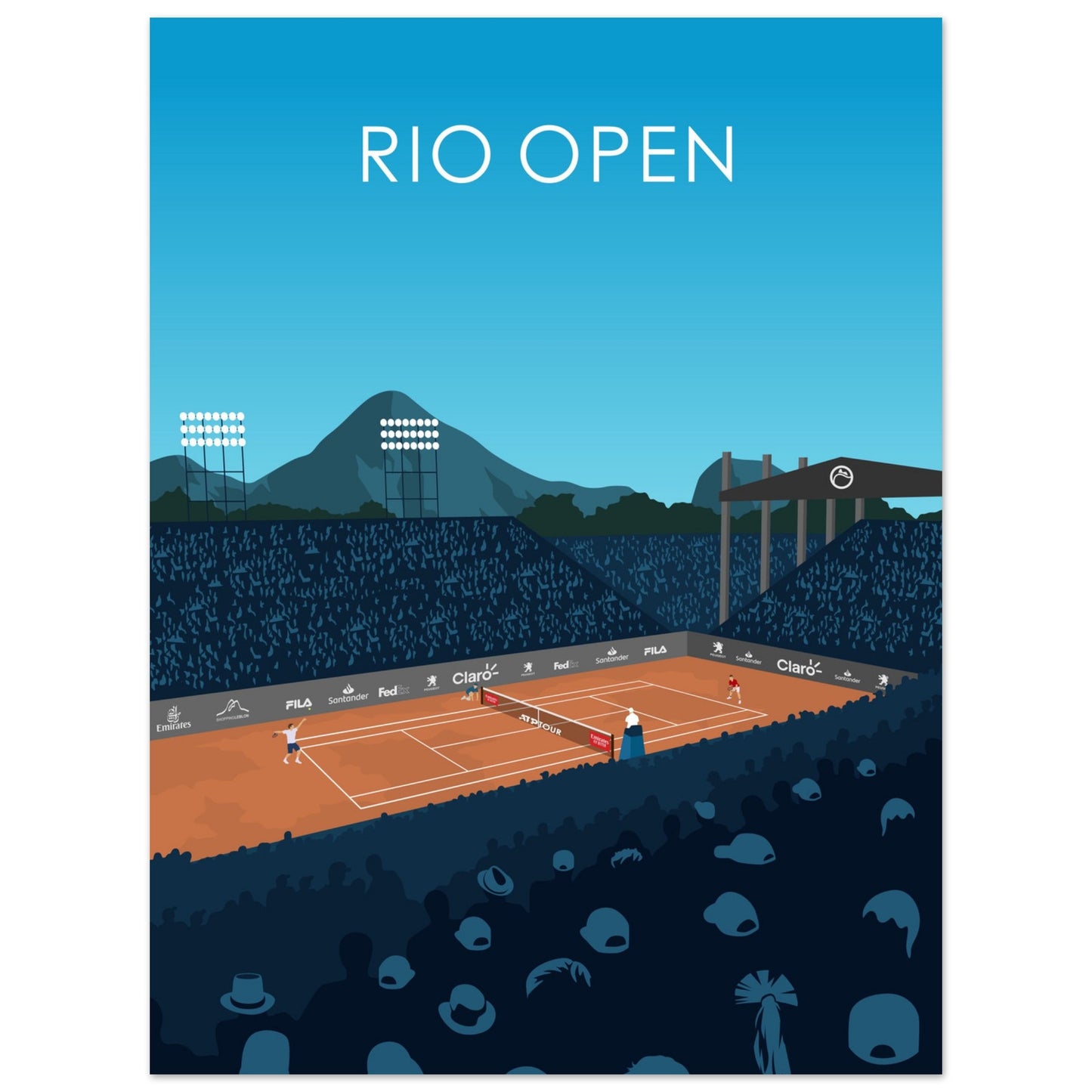 Rio Open ATP 500 Tennis Stadium Poster
