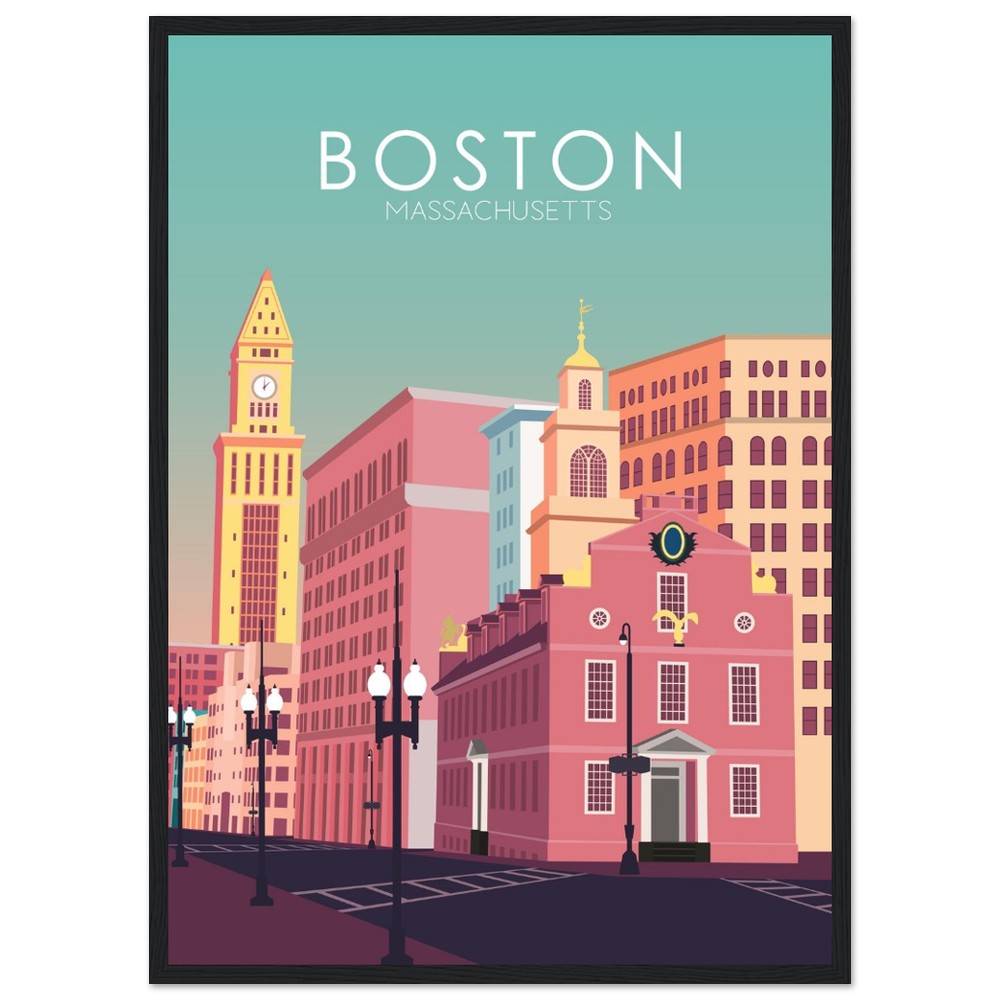 Boston Poster | Boston Wall Art | Boston Pastel Print