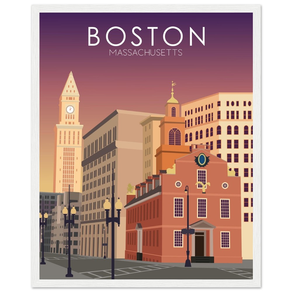 Boston Poster | Boston Wall Art | Boston Sunset Print
